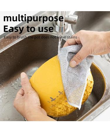 10Pcs Multipurpose Wire Dishwashing Rags for Wet and Dry Dish Cloths for Washing Up Reusable Dishwashing Kitchen Towels Lint Free Duster Cloth Non-Scratch Wire Dishcloth (Single Layer 10Pcs) - Buy Online on GoSupps.com