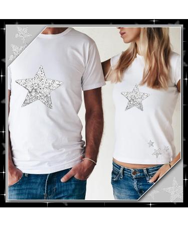 32 Iron On Star Patches - Rhinestone Silver | DIY Clothing Repair & Decoration - Buy Online on GoSupps.com