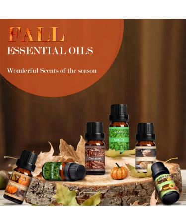 SALKING Autumn Fragrance Oils Gift Set - Essential Oils for Fall Soaps, Candles - Cinnamon, Pumpkin Spice, Apple Cider, Vanilla, Forest Pine, Snickerdoodle - Buy Online on GoSupps.com