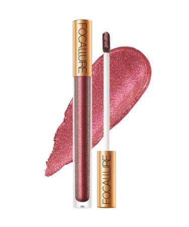 FOCALLURE Metallic Chameleon Liquid Lipstick  Diamond Glitter Lip Gloss  Shimmery Finish  Intense Pigment  Long-Lasting  Nonstick Cup Lip Makeup for Costume  Cosplay  Rave Festival  07 SPINEL 07 SPINEL