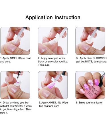 AIMEILI Clear Blooming Gel Nail Polish UV LED Blossom Gel Polish Nail Blooming Gel for Nail Decoration Spreading Effect Nail Painting Nail Art Design Manicure 10ml - Buy Online on GoSupps.com