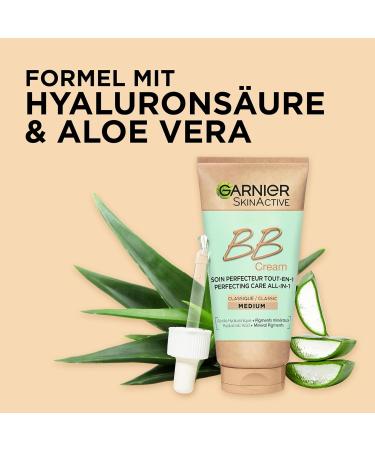 Garnier SkinActive BB Cream - All-in-One Day Care with Hyaluronic Acid & Aloe Vera | Medium 50ml (Pack of 3) - Hides Skin Imperfections & SPF 15 - Buy Online on GoSupps.com