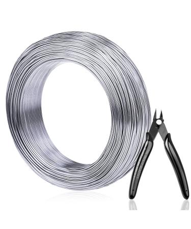 Aluminum Wire, Anezus 18 Gauge 328 FT Metal Wire Bendable Sculpting Aluminum Wire 1mm for Crafts Jewelry Making Beading Floral (Silver) aluminum wire with cutter(18 gauge)