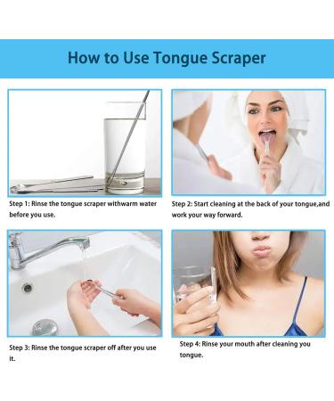 4-Piece Stainless Steel Tongue Cleaner Set | Combat Bad Breath & Freshen Breath Fast | Eco-Friendly & Easy to Clean - Buy Online on GoSupps.com