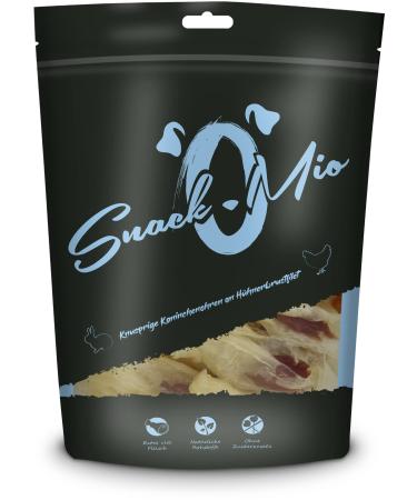 Snackomio - Premium dog snack - crispy rabbit ears on chicken breast fillet grain -free 1 -pack (1 x 70g) rabbit + chicken 70 g (1 Pack)