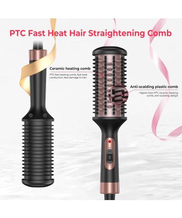 Mini Straightening Brush - Dual Voltage Hair Straightener Comb for Women | Anti-Frizz Heated Brush for All Hair Types - Buy Online on GoSupps.com