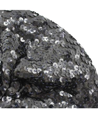 AIBEARTY Women's Sparkly Sequin Beret Hat - Fashionable Stretch Beanie Cap for Party, Club, Halloween in Black - Buy Online on GoSupps.com