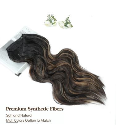 Invisible Secret 20 Hair Extensions with Adjustable Clips, Brown Highlights, Synthetic Curly Hair Piece for Women - Buy Online on GoSupps.com