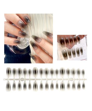 FEIlei 30Pcs Long Press on Nails Coffin French Fake Nails Tip Gradient Acrylic Nails Glossy False Nails for Women Girls