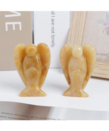 Buy Lovionus89 Natural Yellow Jade Angel Statue - Hand Carved Healing Crystal Pocket Figurine 5cm Decoration | International Shipping - Buy Online on GoSupps.com