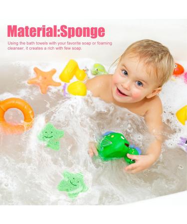 6pcs Exfoliating Bath Sponge Set - Star-Shaped Loofahs for Kids & Adults | Soft Foam Body Scrubber for Shower & Bath | Portable Exfoliating Bathing Pouf - Buy Online on GoSupps.com