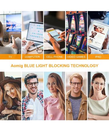 Aomig Blue Light Glasses - 2PC Gaming & Reading Glasses | Unisex Eye Protection & Fatigue Relief (Black/White) - Buy Online on GoSupps.com