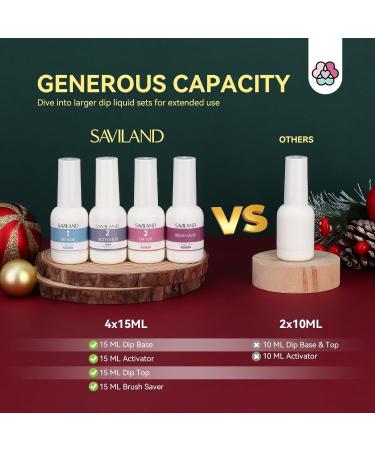 Saviland Dip Powder Nail Kit - 20 Transparent Colors with Dip Liquid Set | Long Lasting Manicure Starter Kit for Home DIY Nail Art - 02 Light Colors - Buy Online on GoSupps.com