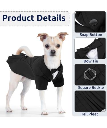 Cit toile Dog Wedding Suit Set - Tuxedo Shirt & Fly Party Outfit for Small Medium & Large Dogs & Cats - Perfect for Weddings Birthdays & Halloween - Black - Buy Online on GoSupps.com