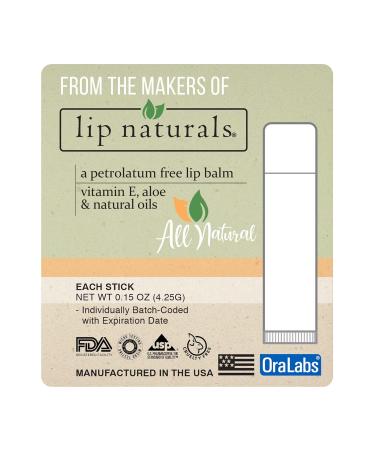 Lip Naturals Lip Balm - 50 Pack Bulk Blank Tubes | Natural Beeswax Vitamin E Aloe | Petrolatum Free | Peppermint Flavor - International Shipping - Buy Online on GoSupps.com