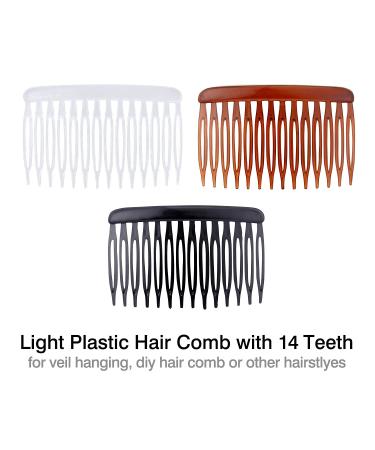 30 Pack Small Plastic Hair Comb Hairpins for Women - Perfect for Bridal Wedding Veil, French Twist Updo, Bun Accessories - Clear, Black, Brown - Buy Online on GoSupps.com