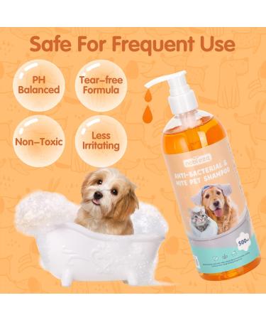 Nobleza Dog Shampoo for Itching & Mites - Natural Extract Sensitive Formula for Cats & Puppies (500ml) - Anti-Bacterial Relieves Skin Irritation - Buy Online on GoSupps.com