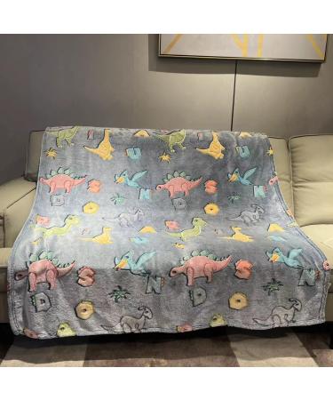 MOYORA Glow In The Dark Blanket Dinosaur Throw Blankets for Boys Girls Kids Birthday Gifts Soft Toy Cozy Flannel Fluffy Plush 60" 80" (dinosaur 150_x_200_cm) 150_x_200_cm Dinosaur - Buy Online on GoSupps.com