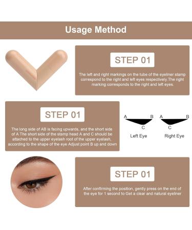 DAWRIS Eyeliner Stamps 2 Pack Black and Brown Double Head Eyeliner Stamp Set Mudge Long Lasting Formula Quick Drying Ink Black Color Ideal for Parties Travel Workdays Weddings - Buy Online on GoSupps.com