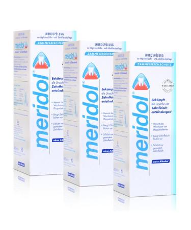 3x Meridol mouthwash gum protection 400ml - without alcohol