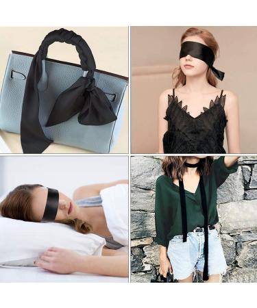 Satin Sleeping Eye Mask 2 Pack - Soft Silk Blindfold for Sleeping Games (Black Red and Black) - Buy Online on GoSupps.com