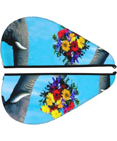 Soft Microfiber Hair Towel - Elephant Trunk Couple Flowers Super Absorbent Coral Velvet Wrap for Long Curly & Thick Hair - Buy Online on GoSupps.com