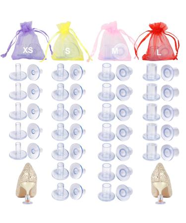 24 Pairs Heel Protectors for Shoes 4 Sizes High Heel Protectors for Walking on Grass and Uneven Floor Clear Heel Cover Cups Perfect for Wedding Outdoor Events