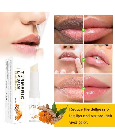 Turmeric Lip Balm Stick Lip Care Cream Daily Lip Care Balm Lip Lightening For Dark Lips Turmeric Long Lasting Moisturizing Lips Balms Reduces Chapped Dry Lips Repairs Cracks - Buy Online on GoSupps.com