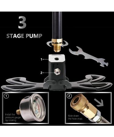 VEPURLT 3-Stage High Pressure Hand Pump | 4500Psi for Air Rifles, Car Tires & Scuba Tanks - Buy Online on GoSupps.com