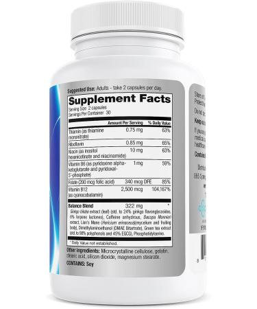 Focus Factor PRO MAX Nootropic 60ct Brain Supplement for Memory, Concentration & Energy - Ginkgo Biloba, Lions Mane, Bacopa Monnieri Capsules for Brain Health & Cognitive Support - Buy Online on GoSupps.com