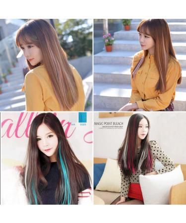 25 Pieces Of Colored Hair Extension Clips 55cm Long Long Hair Short Hair Straight Hair Simulation Hair Can Be Cut In Length Suitable For Parties And Daily Dress-up. - Buy Online on GoSupps.com