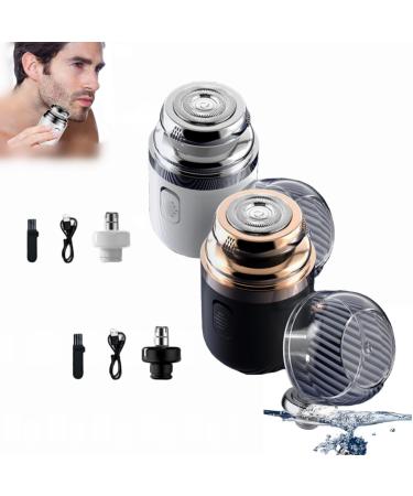 Cohbskj Portable Multifunctional Capsule Shaver Capsule Razor 2 In 1 Capsule Mini Shaver For Men Type-C Charging Beard Razor Washable Men's Electric Shaver (2PCS-A)