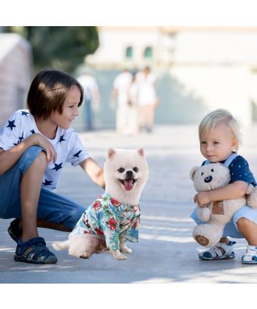 4-Piece Pet Summer Shirts - Flower Pattern Printed Puppy & Cat Beach Clothing for Small to Medium Pets - Buy Online on GoSupps.com
