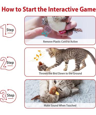 Gigwi Interactive Cat Toy - Real Chirping Bird Sound | Feather & Plush Design for Indoor Cats | Relieves Boredom - Buy Online on GoSupps.com