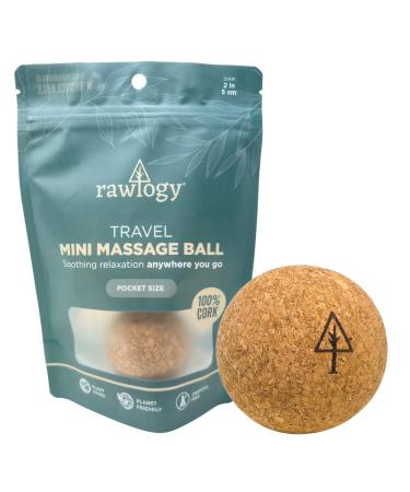 Rawlogy Travel Cork Massage Ball Mini Foot Massage Roller | Lightweight Alternative to Lacrosse Ball for Plantar Fasciitis | 2 Inch 1.9 Inch (Pack of 1) Sanded Cork