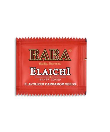 Baba Saffron Blended Elaichi Silver Coated Flavoured Cardamom Seeds, Premium Indian Mouth Freshener(Pack of 102 Sachet)