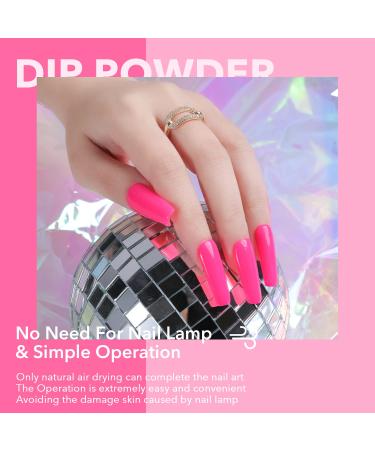 Dipping Powder Nails Set | Aokitec Mode Fluorescent Pink Dip Powder for Salon & DIY Nail Art | 28g Dipping Nail Powder for Stunning French Manicure - Buy Online on GoSupps.com