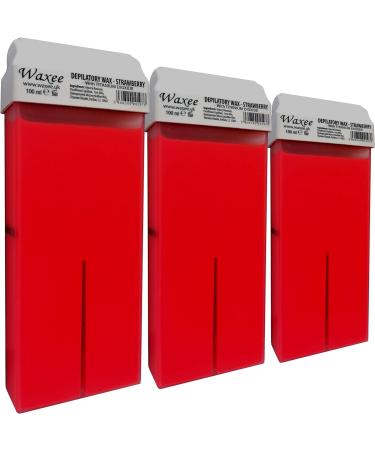 6-Pack Waxee 100ml Roll-On Wax Cartridges - 3 Banana & 3 Strawberry | UK Brand | Roller Wax Refill - Buy Online on GoSupps.com