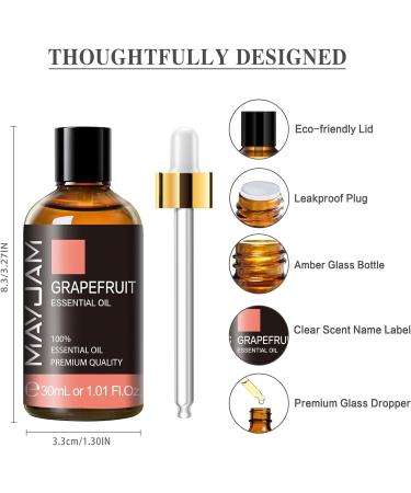 MAYJAM Grapefruit Essential Oil 30ML - For Diffuser, Humidifier, DIY Home Wardrobes - Buy Online on GoSupps.com