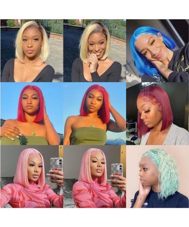 Superlook Blonde Bob Wig Human Hair 613 Lace Front 10 13X4 HD Transparent Pre Plucked 180% Density Short Wig for Women - Buy Online on GoSupps.com