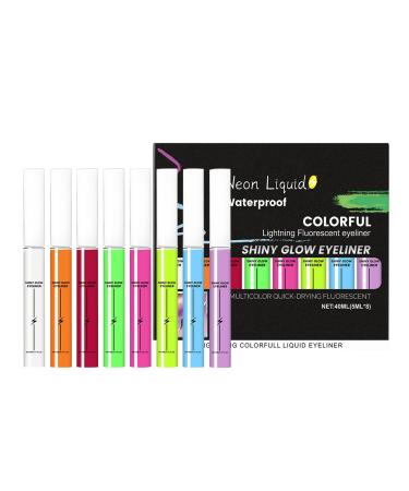 laxreheye Liquid Eyeliner Pen Waterproof Long Lasting 5ml Fluorescent Makeup Eyeliner - For Travel Work Outdoors School Halloween Christmas Everyday Wear