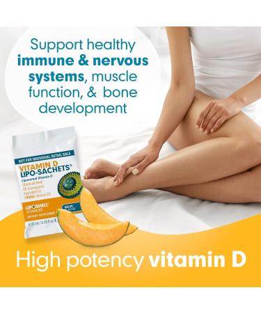 Lipo-Sachets Liposomal Vitamin D3-1000IU Per Serving for Immune System Support - High Absorption Vitamin D - GMO Free No Added Sugar - 30 Liposomal Liquid Vitamin D Packets - Buy Online on GoSupps.com