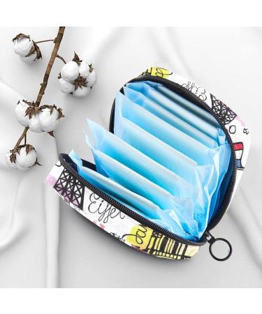 Vintage Paris Eiffel Tower Postcard Menstruation Bag with Zipper | Stylish Women's Napkin & Tampon Collection Bag - Buy Online on GoSupps.com