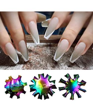 8pcs French Nails Template & Acrylic Nail Edge Trimmer - Perfect for Smile Line Manicure Tools - Buy Online on GoSupps.com