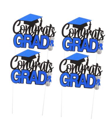 DECHOUS 4pcs Graduation Row Graduation Dessert Toppers Grad Picks Appetizer Dessert Picks Class of 2023 Graduation Toppers Graduation Decorations Class of 2023 The Draft Blue 17X13.5CM