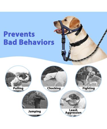 Adjustable Barkless Soft Dog Muzzle for Medium & Large Dogs - No Pulling Comfortable Fit Easy Control for Walks - Blue L (Snout 9.5-14) - Buy Online on GoSupps.com