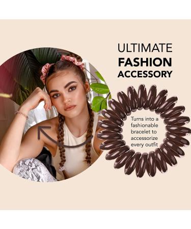 Invisibobble Original Hair Tie - Brown | 3x Spiral Hair Ties for All | Designed in Munich - Buy Online on GoSupps.com