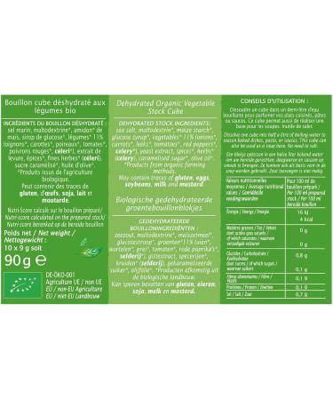 Jardin BiO tic - Vegetable Cube Broth Degreased 90 g (10 x 9 g) - Buy Online on GoSupps.com