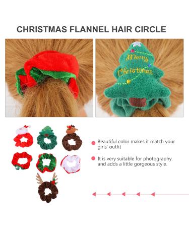 Lurrose Christmas Scrunchies - 7Pcs Plush Hair Bands for Women | Santa Snowman & Reindeer Hair Accessories - Perfect Holiday Gift - Buy Online on GoSupps.com