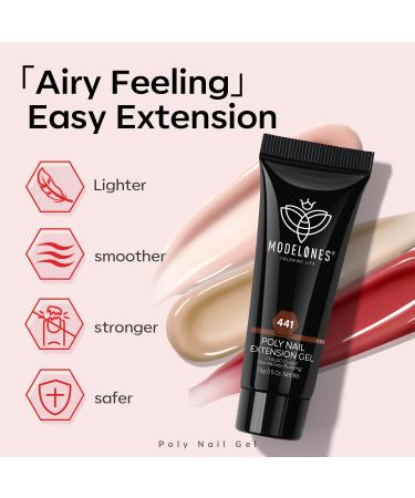 Modelones 16 Colors Poly Nail Gel Kit with Lamp | Clear Nude Pink Brown & Red | Complete Nail Extension Art Solution - Buy Online on GoSupps.com